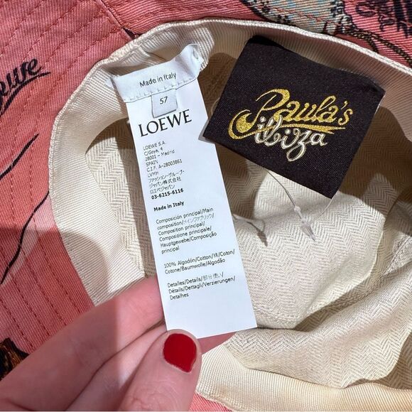 Loewe Coral Bucket Hat with Logo Strap - Picture 4 of 9